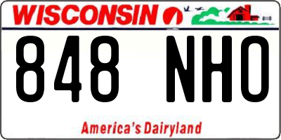 WI license plate 848NHO