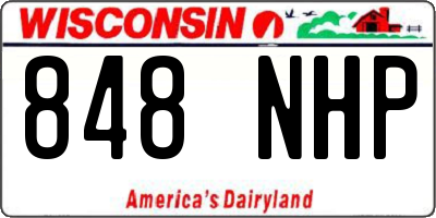 WI license plate 848NHP