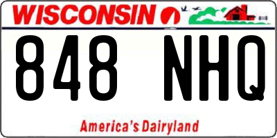 WI license plate 848NHQ