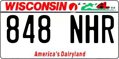 WI license plate 848NHR