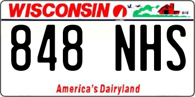 WI license plate 848NHS