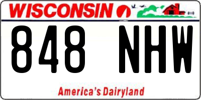 WI license plate 848NHW
