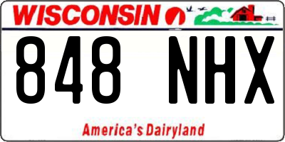 WI license plate 848NHX
