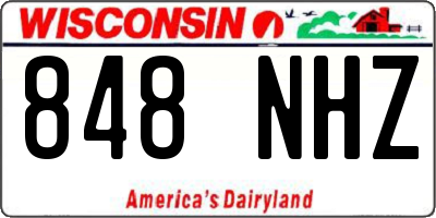 WI license plate 848NHZ