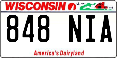WI license plate 848NIA