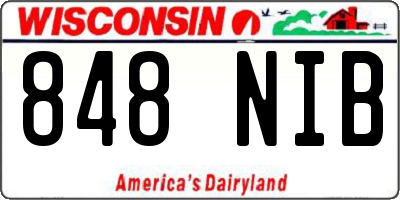 WI license plate 848NIB