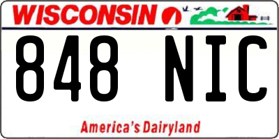 WI license plate 848NIC