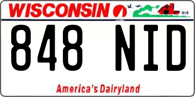 WI license plate 848NID