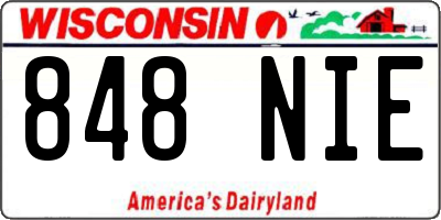 WI license plate 848NIE