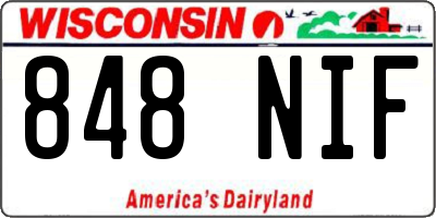 WI license plate 848NIF