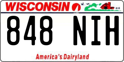 WI license plate 848NIH