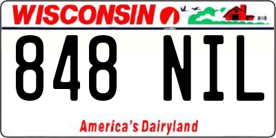 WI license plate 848NIL