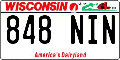 WI license plate 848NIN