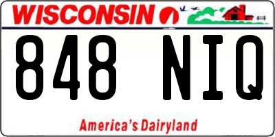 WI license plate 848NIQ