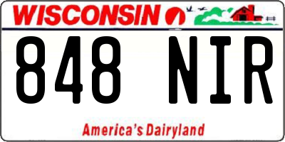 WI license plate 848NIR