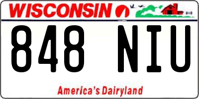 WI license plate 848NIU