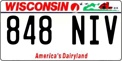 WI license plate 848NIV
