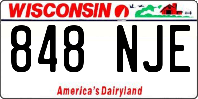 WI license plate 848NJE