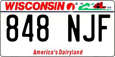 WI license plate 848NJF