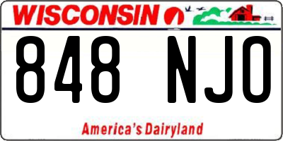 WI license plate 848NJO