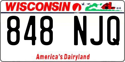 WI license plate 848NJQ