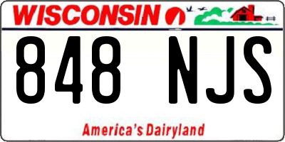 WI license plate 848NJS