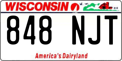 WI license plate 848NJT