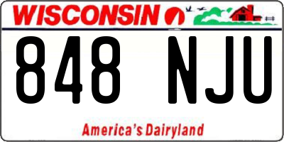WI license plate 848NJU
