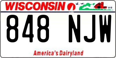 WI license plate 848NJW