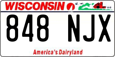 WI license plate 848NJX