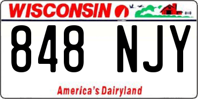 WI license plate 848NJY