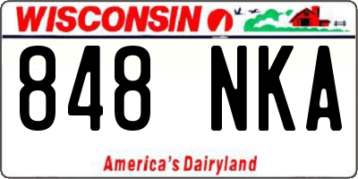 WI license plate 848NKA