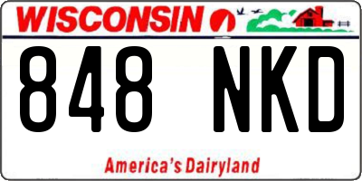 WI license plate 848NKD