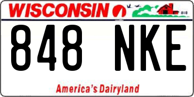 WI license plate 848NKE