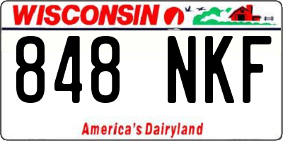 WI license plate 848NKF