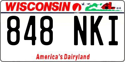 WI license plate 848NKI