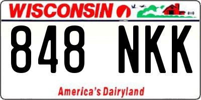 WI license plate 848NKK