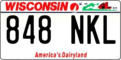WI license plate 848NKL