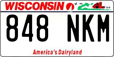 WI license plate 848NKM