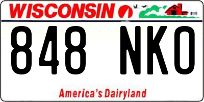 WI license plate 848NKO