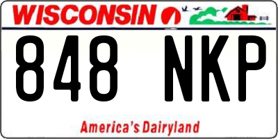 WI license plate 848NKP