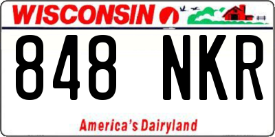 WI license plate 848NKR