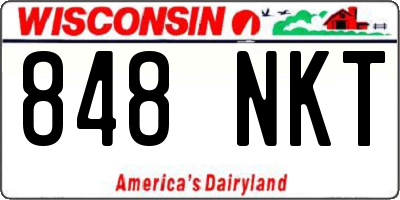 WI license plate 848NKT