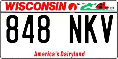 WI license plate 848NKV