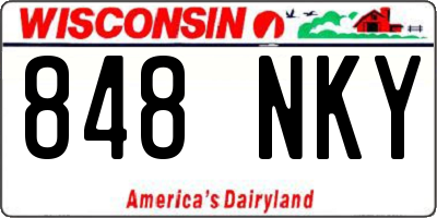 WI license plate 848NKY