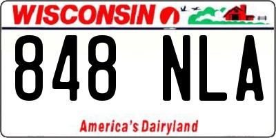 WI license plate 848NLA