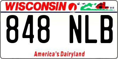 WI license plate 848NLB