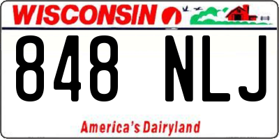 WI license plate 848NLJ