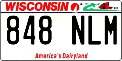 WI license plate 848NLM