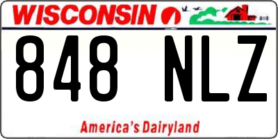 WI license plate 848NLZ